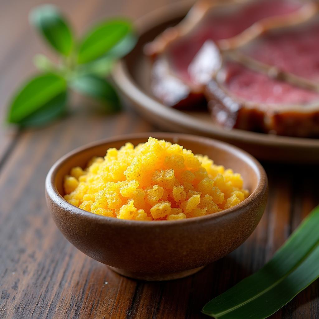 Cách bảo quản và sử dụng muối kiến vàng đi kèm bò một nắng để tăng thêm hương vị đậm đà và độc đáo